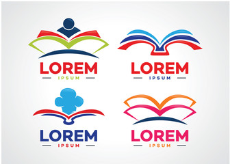 Book Logo Set Template Design Vector, Emblem, Design Concept, Creative Symbol, Icon