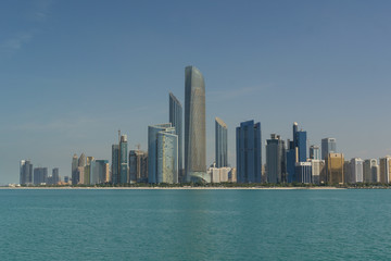 Fototapeta na wymiar Abu Dhabi Cityscape view on Nov 13 2017