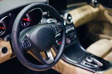 inside luxury car and interior modern car