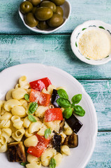 Traditional Italian pasta with vegetables