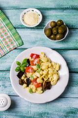Traditional Italian pasta with vegetables