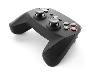 Video game controller on white background