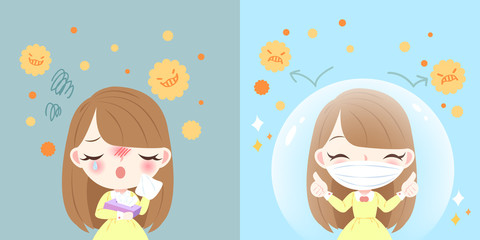 girl with hay fever