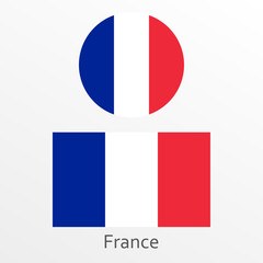 France flag set. French national symbol. Vector illustration.