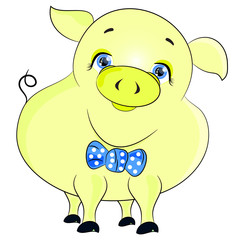 yellow pig vector 