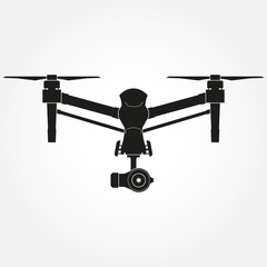 Drone icon. Quadcopter with camera. Vector illustration.