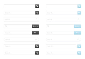Search bar vector element design templates set