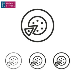 Piece cake line vector icon. Editable stroke.