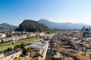 Obraz premium Cityscape with of Historic Salzburg City