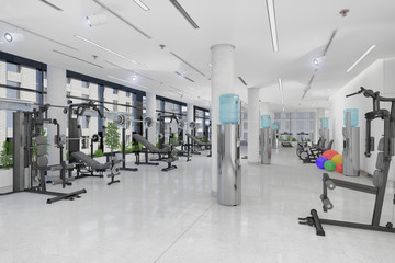 Fitness - Sport - Fitnessstudio - Fitnesscenter - Krafttraining - Kraftsport - obrazy, fototapety, plakaty