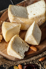 Cheese on the wooden table