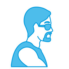 Man head with sunglasses icon vector illustration graphic design