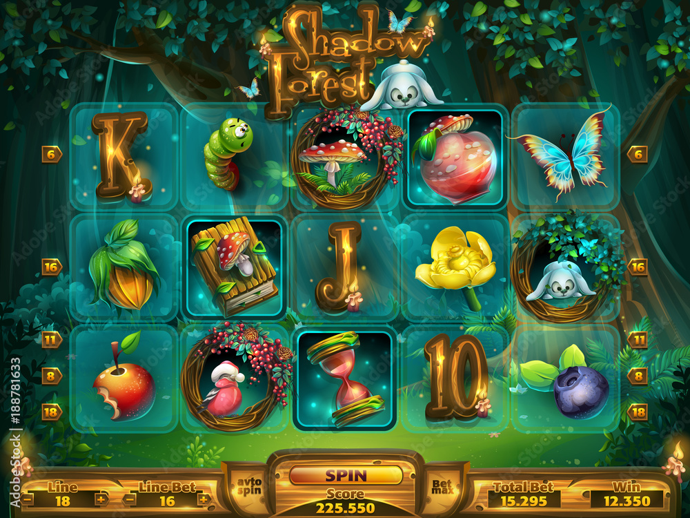 Poster Playing field slots game for game user interface