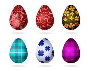 Set of color bright Easter eggs. Colorful Easter Eggs