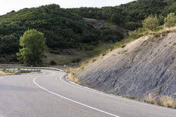 Winding asphalt road in Spain