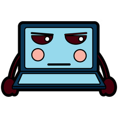 angry laptop kawaii icon image vector illustration design 