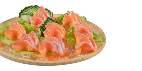 Japanese style food - Mixed Sashimi on white background