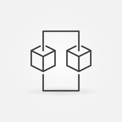 Blockchain line concept icon. Vector design element
