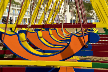 Boat swings on beach at Broadstairs, Kent