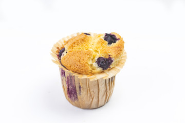 The white background of Blueberry Muffin