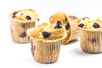 The white background of Blueberry Muffin