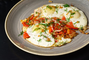 breakfast with fried eggs