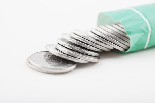Studio shot of pile of Swedish kronor coins
