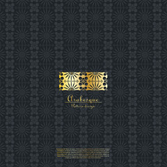 Arabesque pattern background with logo vector design