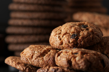Oat cookies close-up