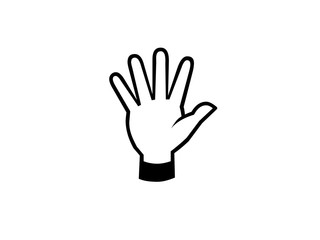 Fototapeta na wymiar Hand icon in monochrome style isolated on white background. Part of body symbol stock vector illustration. 