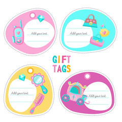 Tags, labels with place for text. Vector clipart.