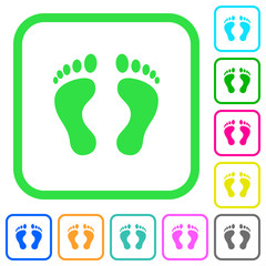 Human Footprints vivid colored flat icons