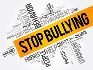 Stop Bullying word cloud collage, social concept background