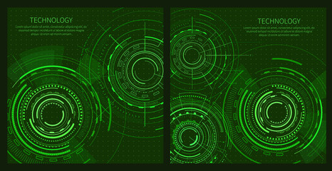 Obraz premium Two Technology Posters with Interface Patterns