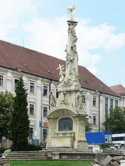 Statue of the Holy Trinity at Szechenyi Square in Pecs city, Hungary