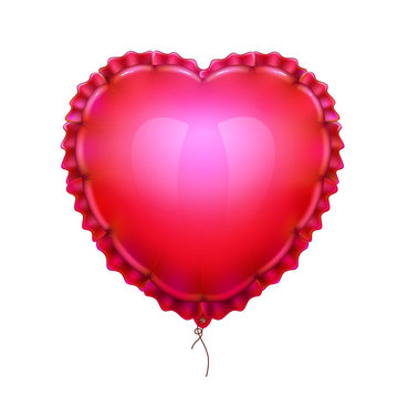Realistic air balloon in shape of elegant heart