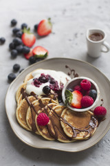 Pancakes with fresh fruits