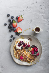 Pancakes with fresh fruits
