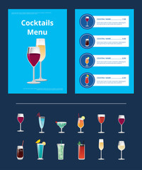 Cocktail Menu Advertisement Poster with Prices