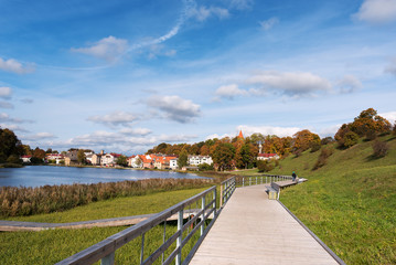 Talsi city in autumn time, Latvia.