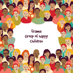 Obraz na płótnie Canvas Frame group of happy children.