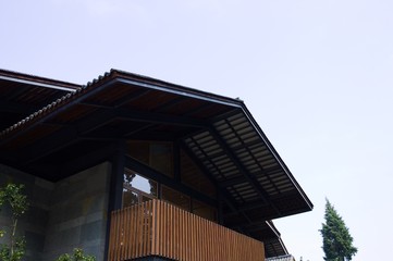 Wooden balcony of a chinese house (Kunming, Yunnan, China)