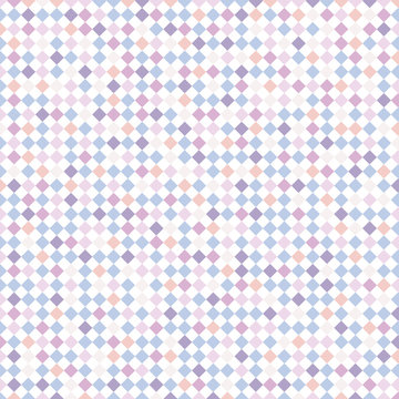 Abstract striped square pattern with purple, blue, pink pastel color on white background.