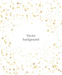 Vector stars background for text. Vector illustration with gold stars on the white background.