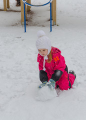 winter on the Playground sculpts snowman girl