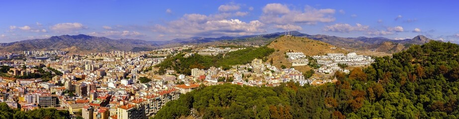 Fototapeta na wymiar Malaga city panorama, Costa del sol, Spain