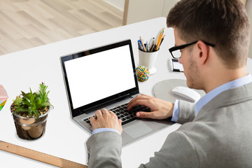Businessman Working On Laptop