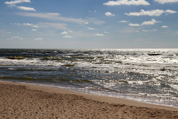 Fototapeta na wymiar Wavy Baltic sea.