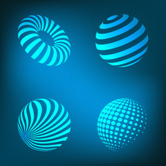 Striped 3d shapes