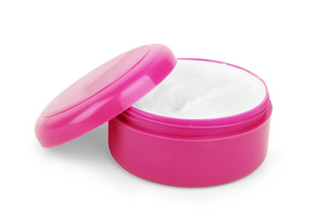 jar of beauty cream with cap, isolated